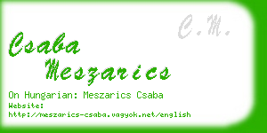 csaba meszarics business card